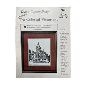 Vintage The Colorful Victorians Needlework Pattern 1981 6 Designs Cross Stitch